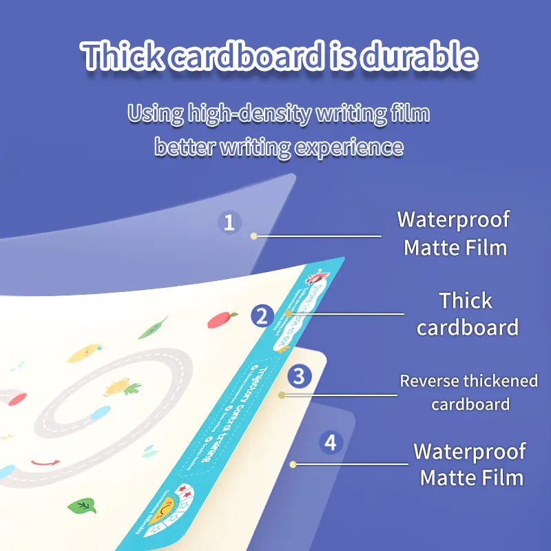 Reusable Educational Tracing Work Book for kids 64 Pages ( 2 Markers & Duster Attached)