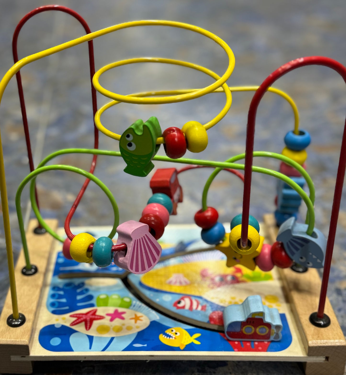 Children Beads Around Multifunctional Puzzle Block Toys