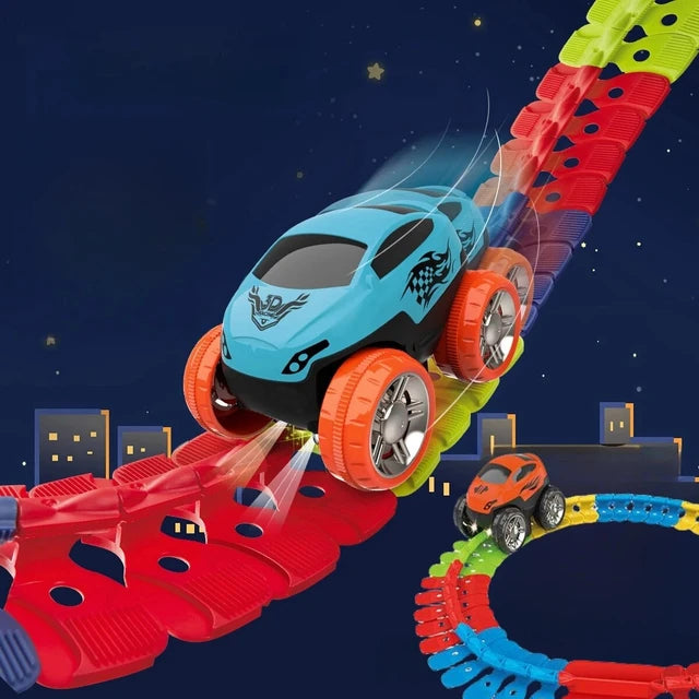 138 Pcs DIY Changeable Race Car Assembled Tracks