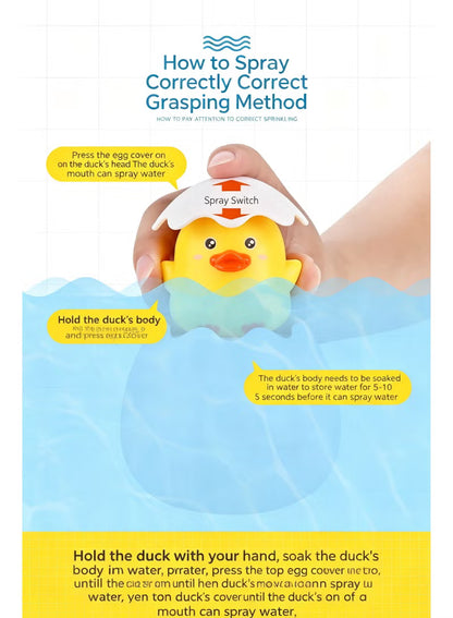 Yellow Duck Bath Sprinkler Toy, Baby Bathroom Water Play Shower Toy