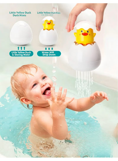 Yellow Duck Bath Sprinkler Toy, Baby Bathroom Water Play Shower Toy