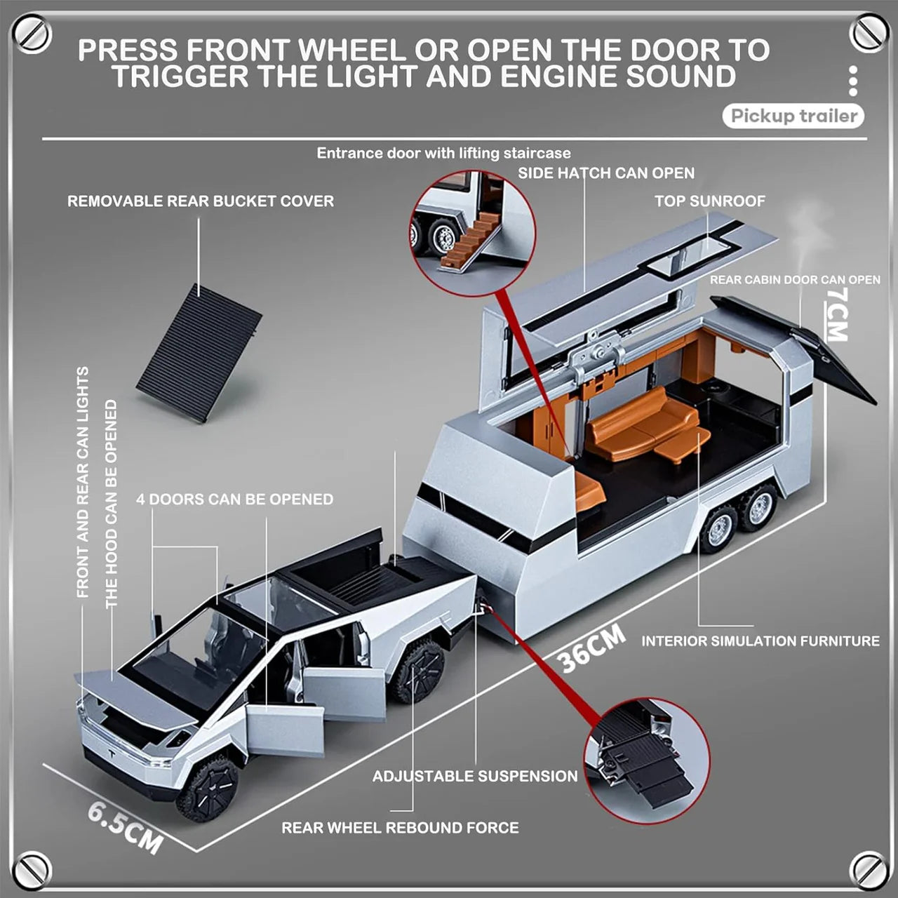 1/32 Tesla Cyber truck Pickup Alloy Car