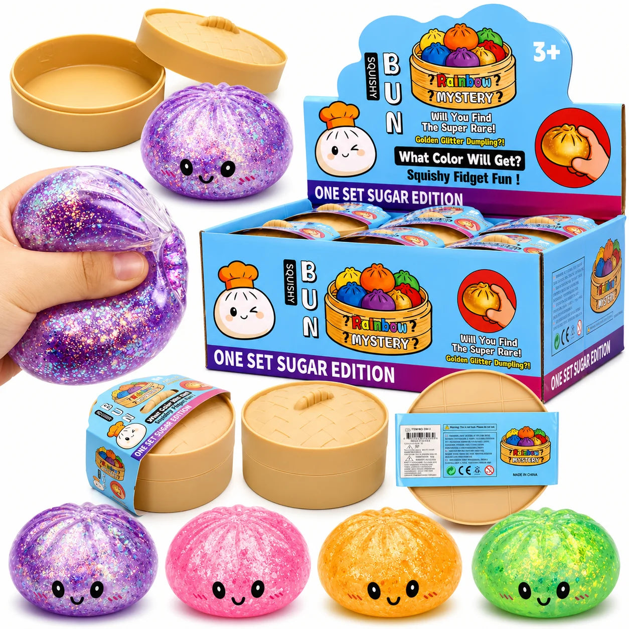 Viral Dumpling Glitter Squishy-Pack of 1