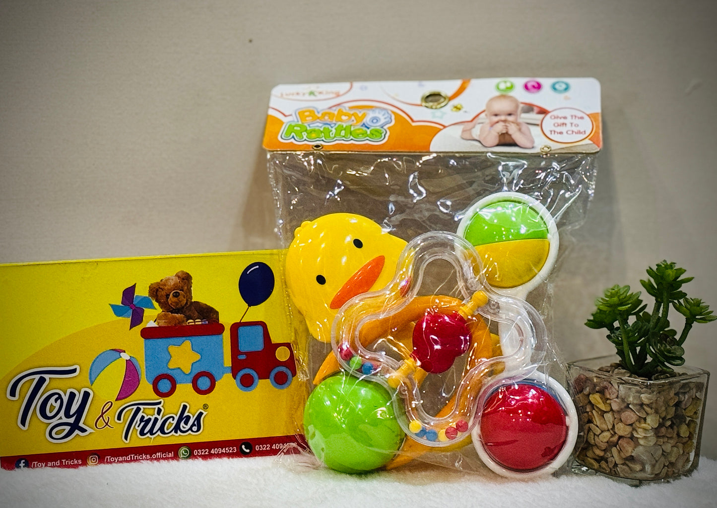 Baby 4 Pc Rattle Set In Different Shapes And Colors