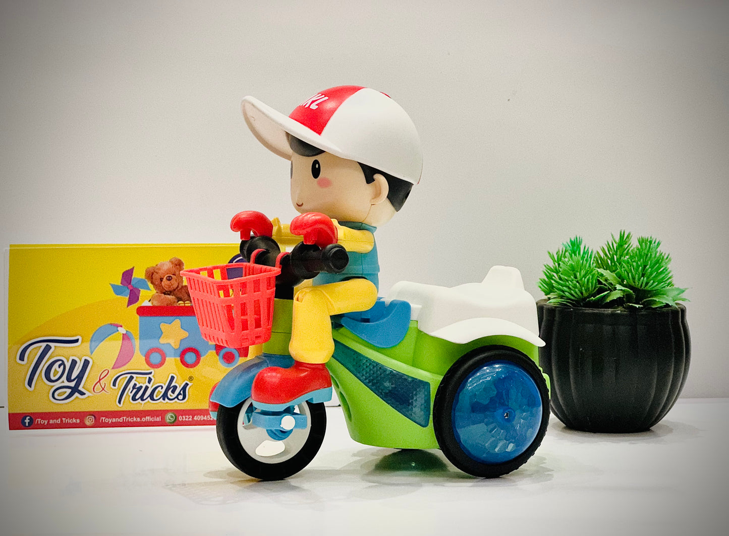 Electric Stunt Bike Toy Kids Music Tricycle