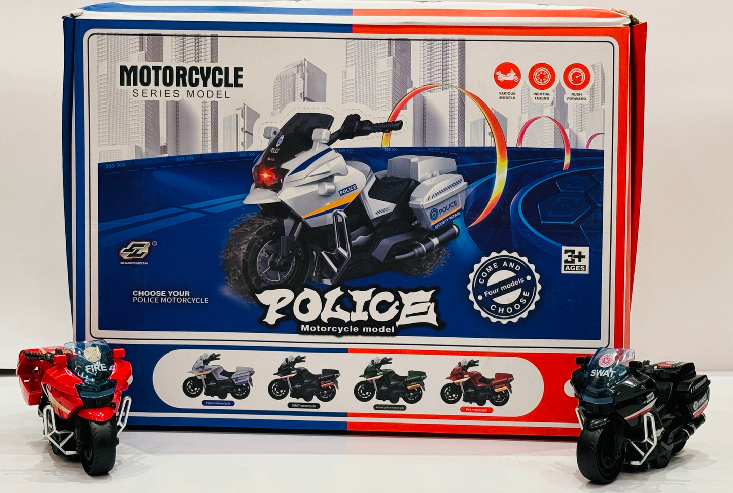Police Fire Motorcycles Toy - 1pc