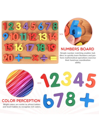 Wooden 3d Colorful Alphabets,Numbers & Shapes Sorting Boards