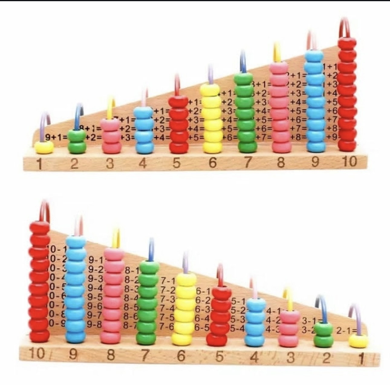 Wooden Multicolor Bead Frame Calculation Abacus Shelf