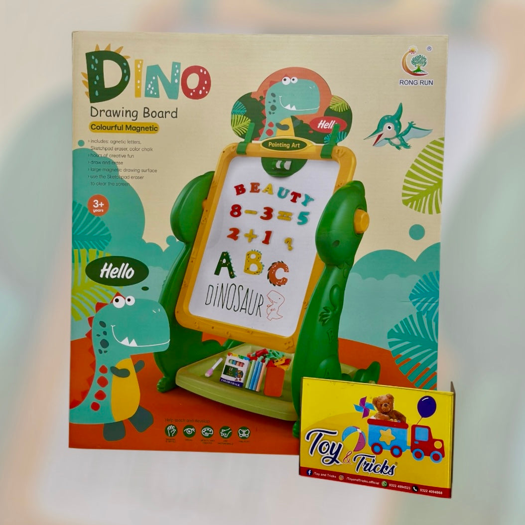 3-in-1 Easel (Black Board and White Board) – Dino