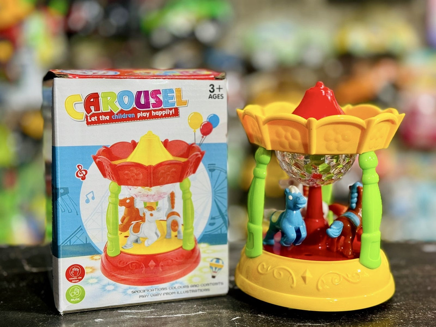Musical rotating horse / carousal with 3D lights